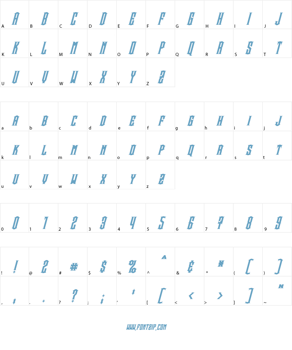 Steamwreck Font Character